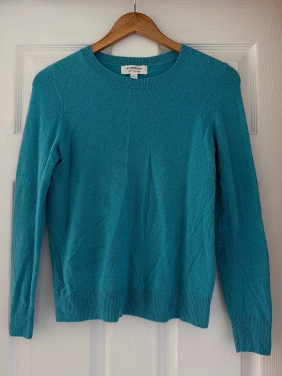 Nordstrom Sweaters - Nordstrom Teal Cashmere Crewneck Sweater (S/M)